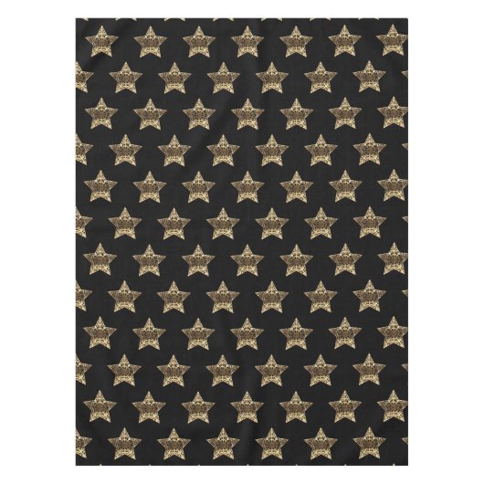 Elegant Black Gold bliks Patroonbeeld Tafelkleed (Voorkant)