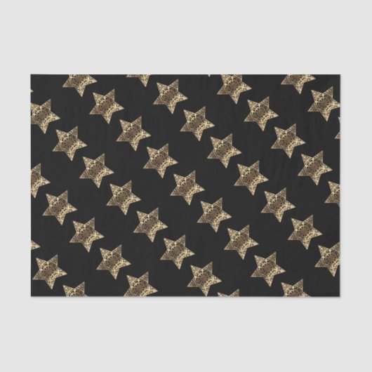 Elegant Black Gold-bliksemflits met kerststaren Tissuepapier (Voorkant)