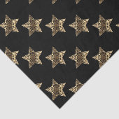 Elegant Black Gold-bliksemflits met kerststaren Tissuepapier (Detail)