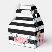 Elegant Black Gold Blush Pink Floral Wedding Bedankdoosjes (Achterkant)