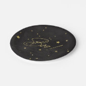 Elegant Black/Gold Boo! Halloween Party Papieren Bordje (Gekanteld)