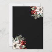 Elegant Black Gold Botanical Christmas Party Kaart (Achterkant)