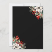 Elegant Black Gold Botanical Christmas Party Kaart (Achterkant)