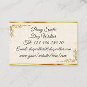 Elegant Black Gold Boutique Monogram Visitekaartje (Achterkant)