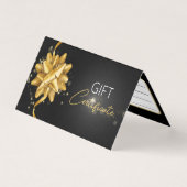 Elegant Black Gold Bow Classy Luminous Gift Card Kaart (Voorkant)