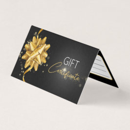 Elegant Black Gold Bow Classy Luminous Gift Card Kaart