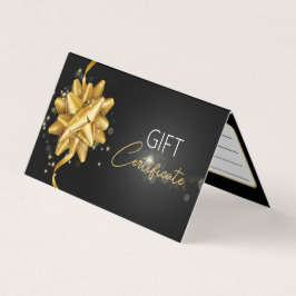 Elegant Black Gold Bow Classy Luminous Gift Card Kaart