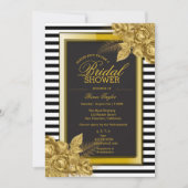 Elegant Black/Gold Bridal Shower-uitnodigingen Kaart (Voorkant)