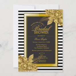Elegant Black/Gold Bridal Shower-uitnodigingen Kaart
