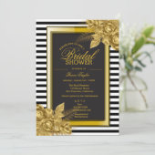 Elegant Black/Gold Bridal Shower-uitnodigingen Kaart (Staand voorkant)