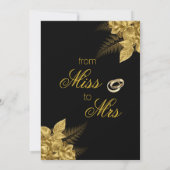 Elegant Black/Gold Bridal Shower-uitnodigingen Kaart (Achterkant)