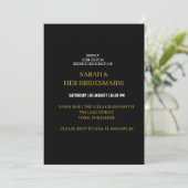 Elegant Black Gold Bridesmaids Luncheon Brunch Kaart (Staand voorkant)
