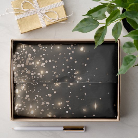 Elegant Black Gold Bronze Glitter Holiday Tissuepapier (Geschenk)