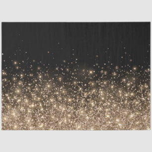 Elegant Black Gold Bronze Glitter Holiday Tissuepapier