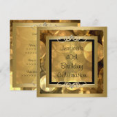 Elegant Black Gold Bubbles Metal Lijst Party 2 Kaart (Voorkant / Achterkant)