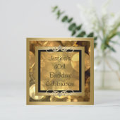 Elegant Black Gold Bubbles Metal Lijst Party 2 Kaart (Staand voorkant)