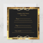 Elegant Black Gold Bubbles Metal Lijst Party Kaart (Achterkant)