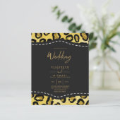 Elegant Black Gold Budget Wedding nodigt uit (Staand voorkant)