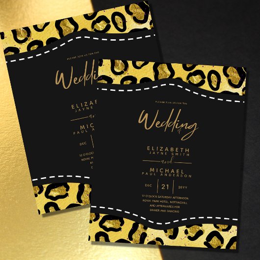 Elegant Black Gold Budget Wedding nodigt uit