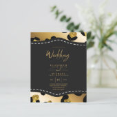 Elegant Black Gold Budget Wedding nodigt uit (Staand voorkant)