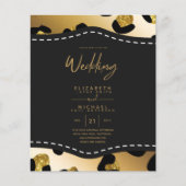 Elegant Black Gold Budget Wedding nodigt uit (Voorkant)