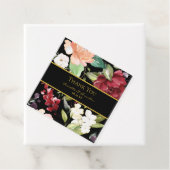 Elegant Black Gold Burgundy Blush Floral bedankt Bedankjes Labels (In situ)