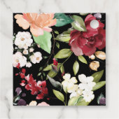 Elegant Black Gold Burgundy Blush Floral bedankt Bedankjes Labels (Achterkant)