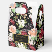 Elegant Black Gold Burgundy Blush Floral Pattern Bedankdoosjes (Geopend)