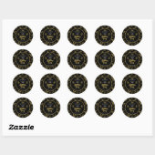Elegant Black Gold Butterflies 70e verjaardag Ronde Sticker (Vel)