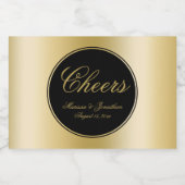 Elegant Black Gold Calligraphy Cheers Wedding Sparkling Wijnetiket (Enkel label)