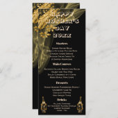 Elegant Black & Gold Champagne Moederdag Menu (Voorkant / Achterkant)
