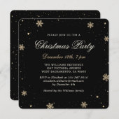 Elegant Black Gold Christmas Party Kaart (Voorkant / Achterkant)