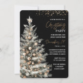 Elegant Black & Gold Christmas Party Kaart (Voorkant)