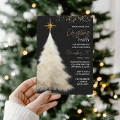 Elegant Black & Gold Christmas Party  Kaart