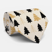 Elegant Black & Gold Christmas Tree Stropdas (Opgerold)