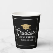 Elegant Black & Gold Class Of 2026 Graduation Papieren Bekers (Voorkant)