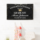 Elegant Black & Gold Class Of 2026 Graduation Spandoek (Insitu)