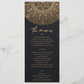 ELEGANT BLACK GOLD CLASSIC  MANDALA WEDING MENU (Voorkant)