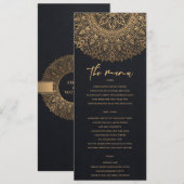 ELEGANT BLACK GOLD CLASSIC  MANDALA WEDING MENU (Voorkant / Achterkant)