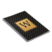 Elegant Black Gold Classy Monogram Initiaal Foto Notitieboek (Rechterzijde)