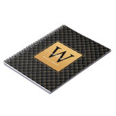 Elegant Black Gold Classy Monogram Initiaal Foto Notitieboek (Linkerzijde)