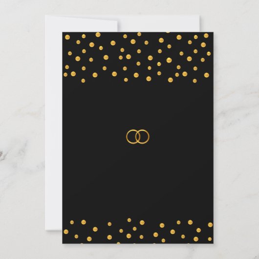 Elegant Black Gold Confetti Kaart (Achterkant)
