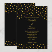 Elegant Black Gold Confetti Kaart (Voorkant / Achterkant)