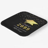 Elegant Black Gold Confetti Script Afstuderen Papieren Bordje (Gebogen)