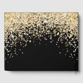 Elegant Black Gold Confetti Wedding Gastenboek (Achterkant)