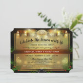 Elegant Black & Gold Corporate Holiday Kaart (Staand voorkant)