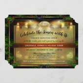 Elegant Black & Gold Corporate Holiday Kaart (Voorkant / Achterkant)