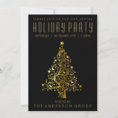 Elegant Black Gold Corporate Kantoor Holiday Party (Voorkant)