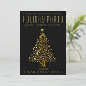 Elegant Black Gold Corporate Kantoor Holiday Party (Staand voorkant)