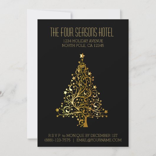 Elegant Black Gold Corporate Kantoor Holiday Party (Achterkant)